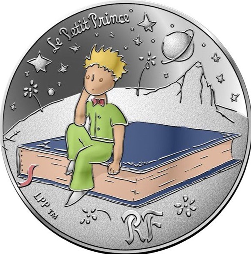 Le Petit Prince et son livre - 10 Euros Couleur Argent divers le petit prince et son livre 10 euros couleur argent