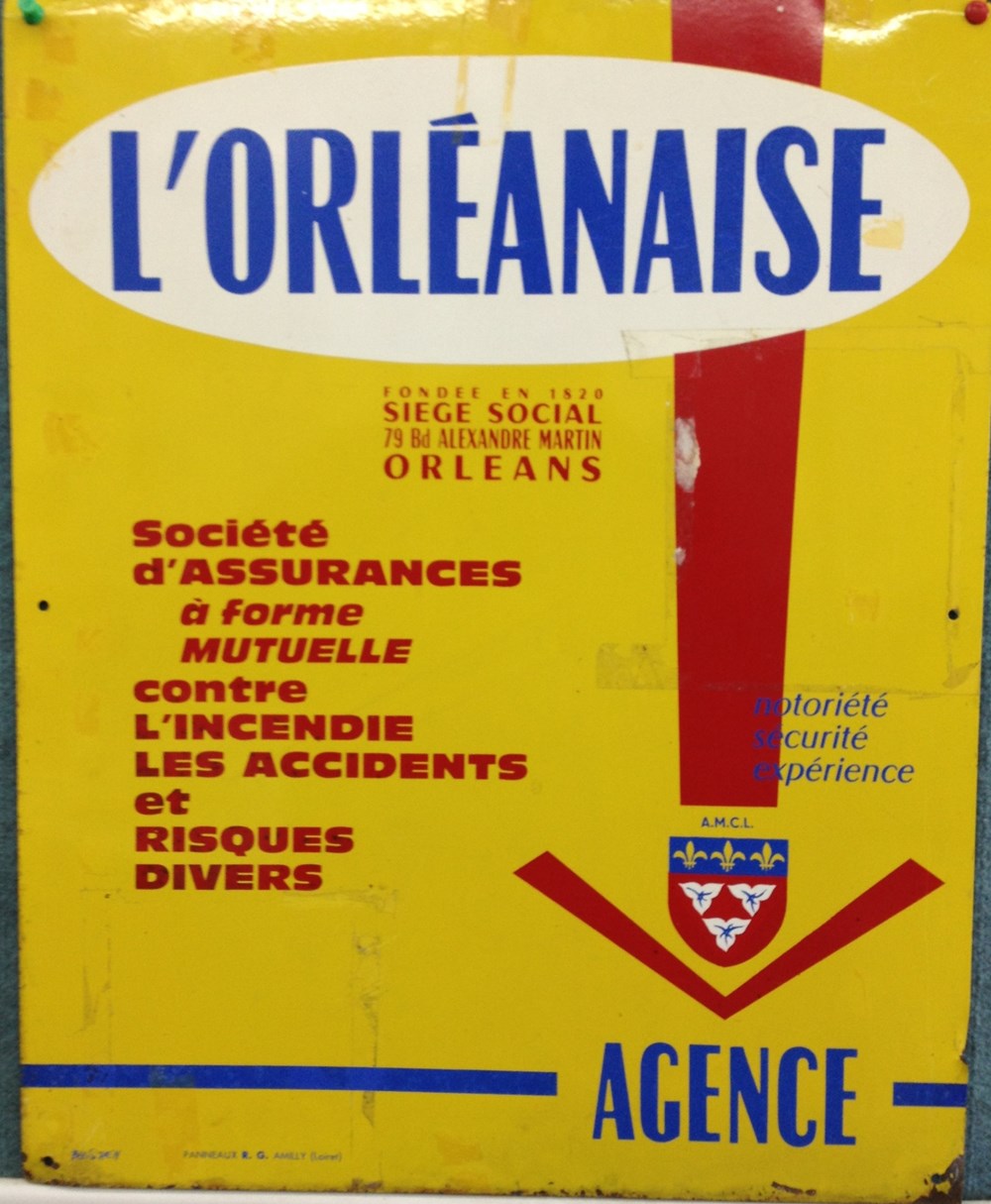 PLAQUE D'AGENCE L'ORLEANAISE objets publicitaires enseignes plaque agence orleanaise