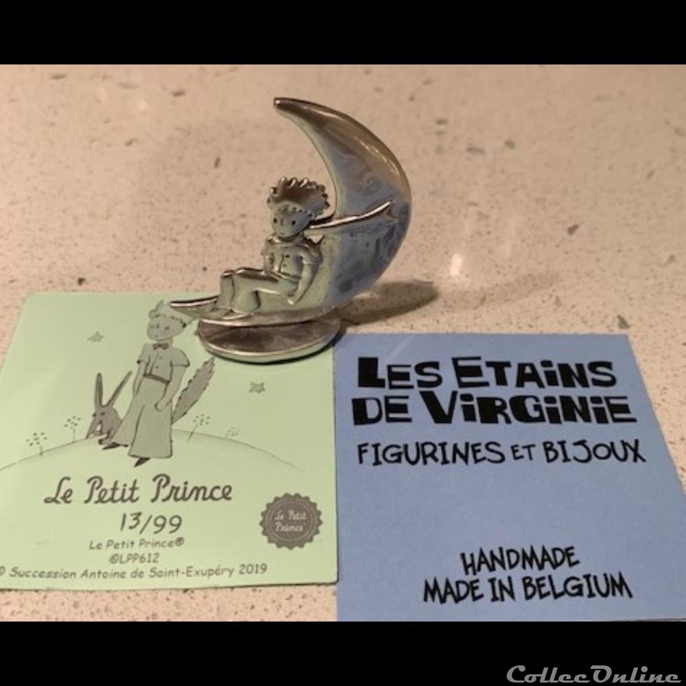 Petit Prince sur la lune en étain figurine autre petit prince sur la lune en etain