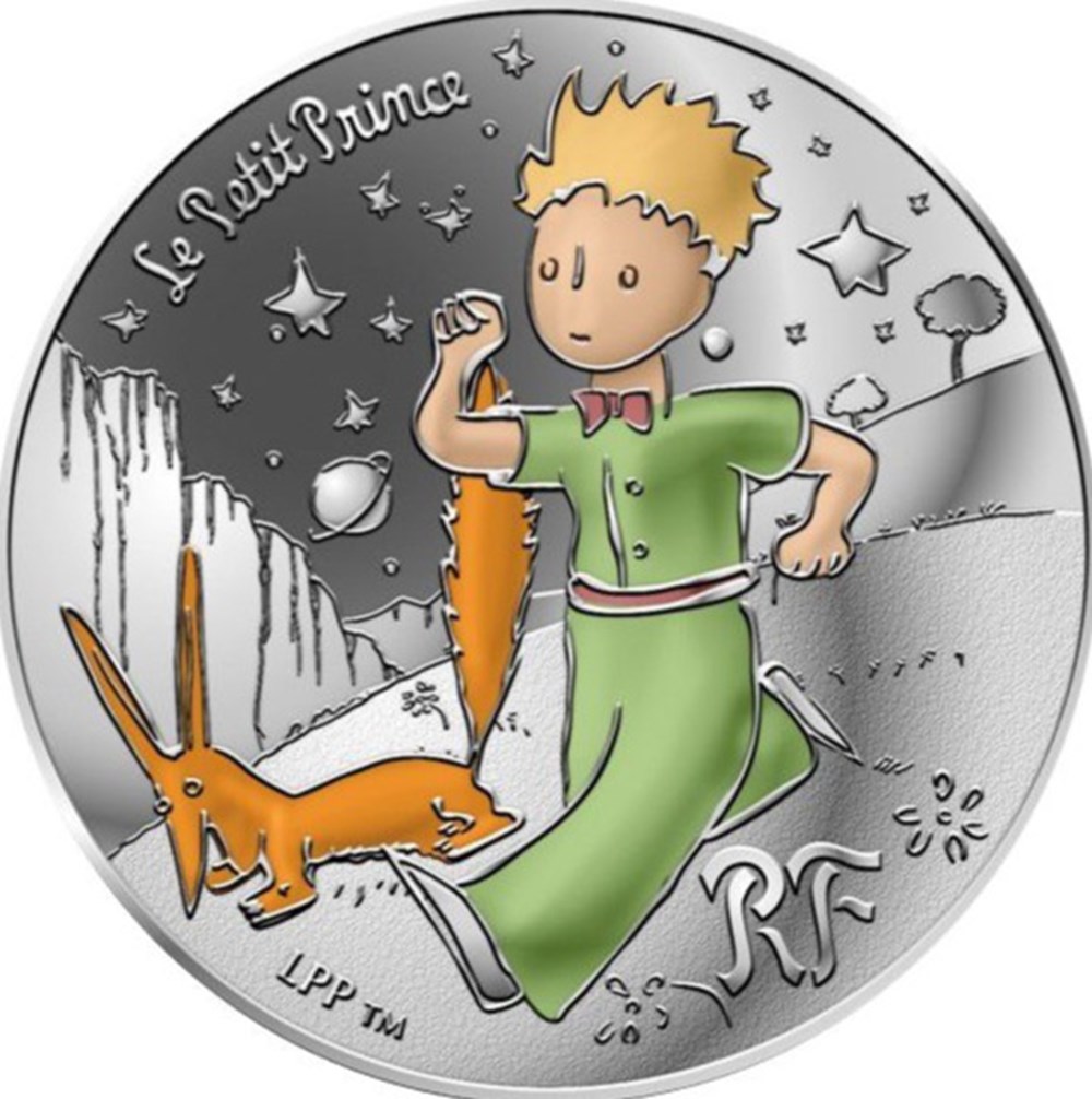 Le Petit Prince et le renard- 10 Euros Couleur Argent monnaies france le petit prince et le renard 10 euros couleur argent