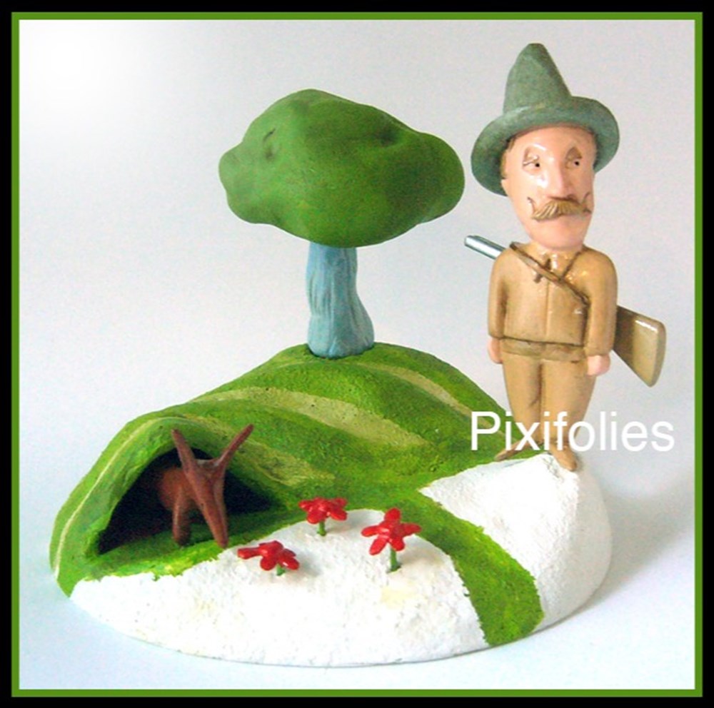 Le chasseur et le renard figurines le chasseur et le renard