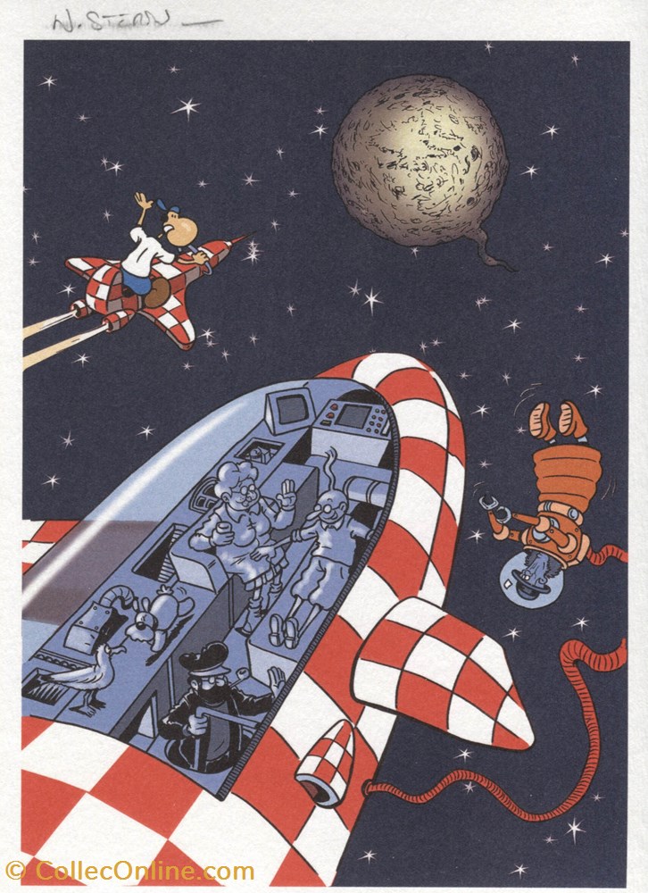 Ex-libris - Sterin - 14,5x20,5 - n°223/250 - Lune carte postale ex libris sterin 14 5x20 5 n 223 250 lune