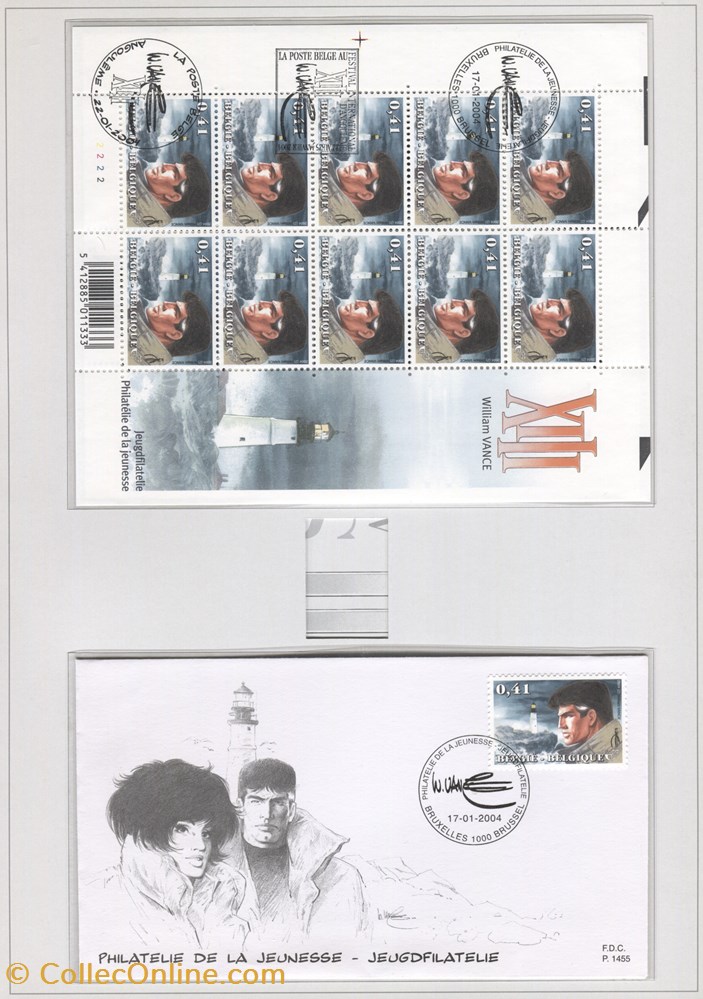 timbre belgique 1er jour neuf 2004 angouleme xiii