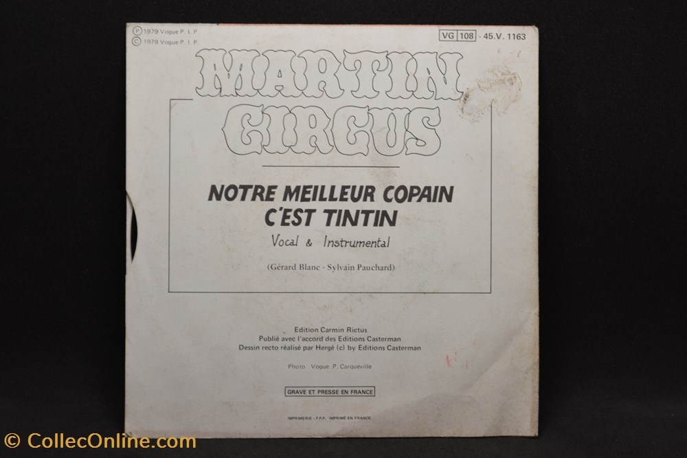 divers film dvd blu ray vinyl 45 tours martin circus notre meilleur copain est tintin
