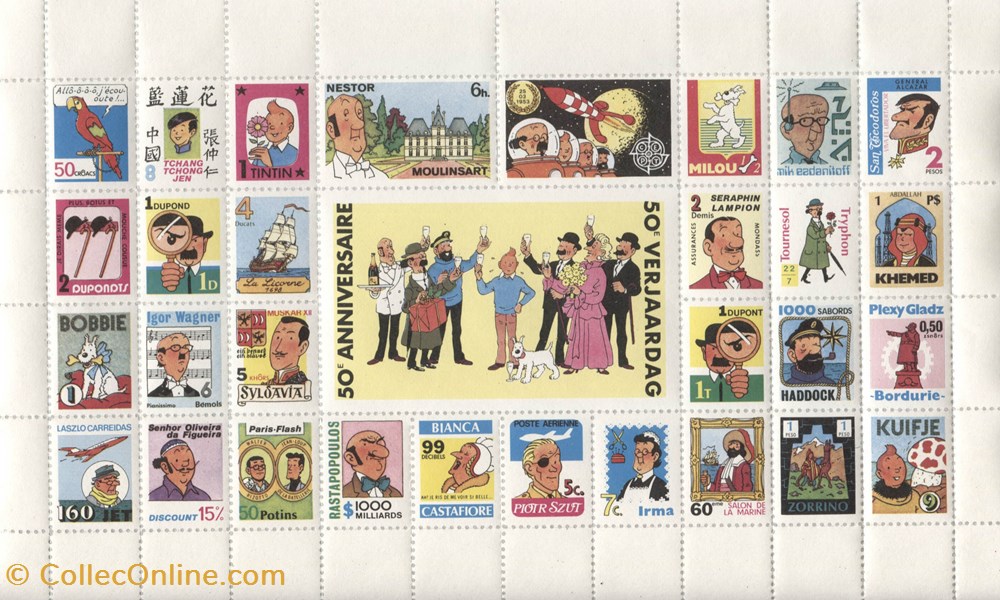 timbre pub bloc neuf 1979 50eme anniversaire