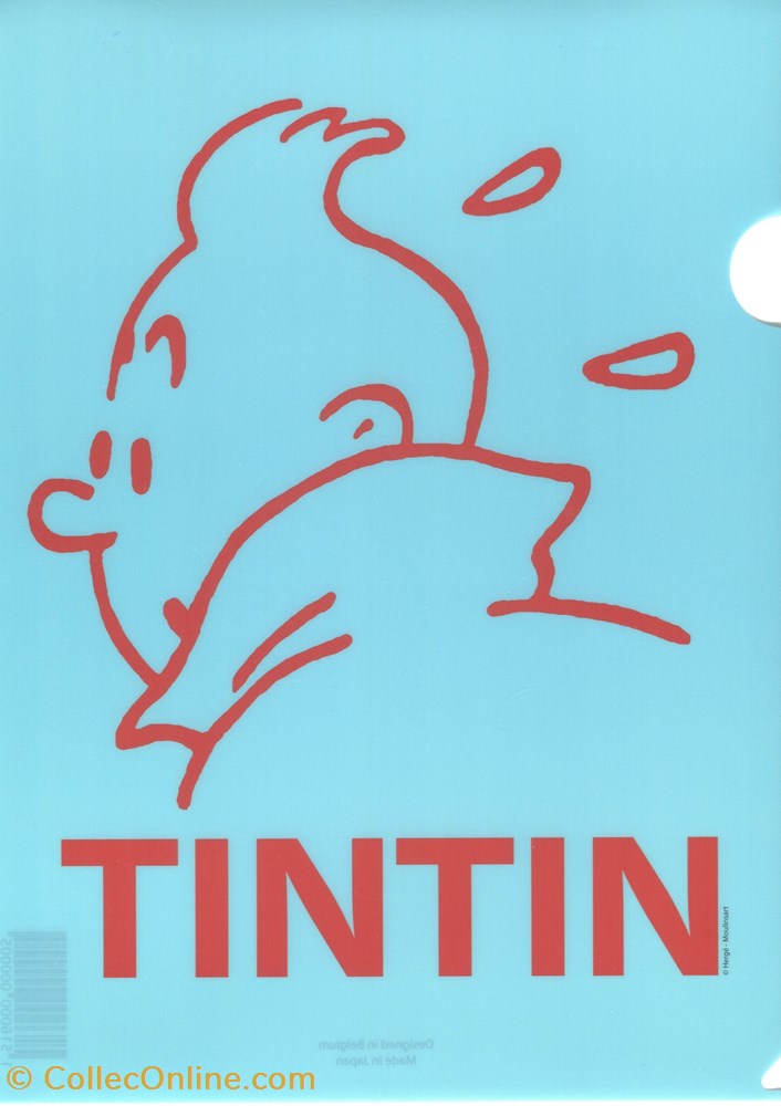 Pochette souple - Tintin profil bleu vieux papier autre pochette souple tintin profil bleu