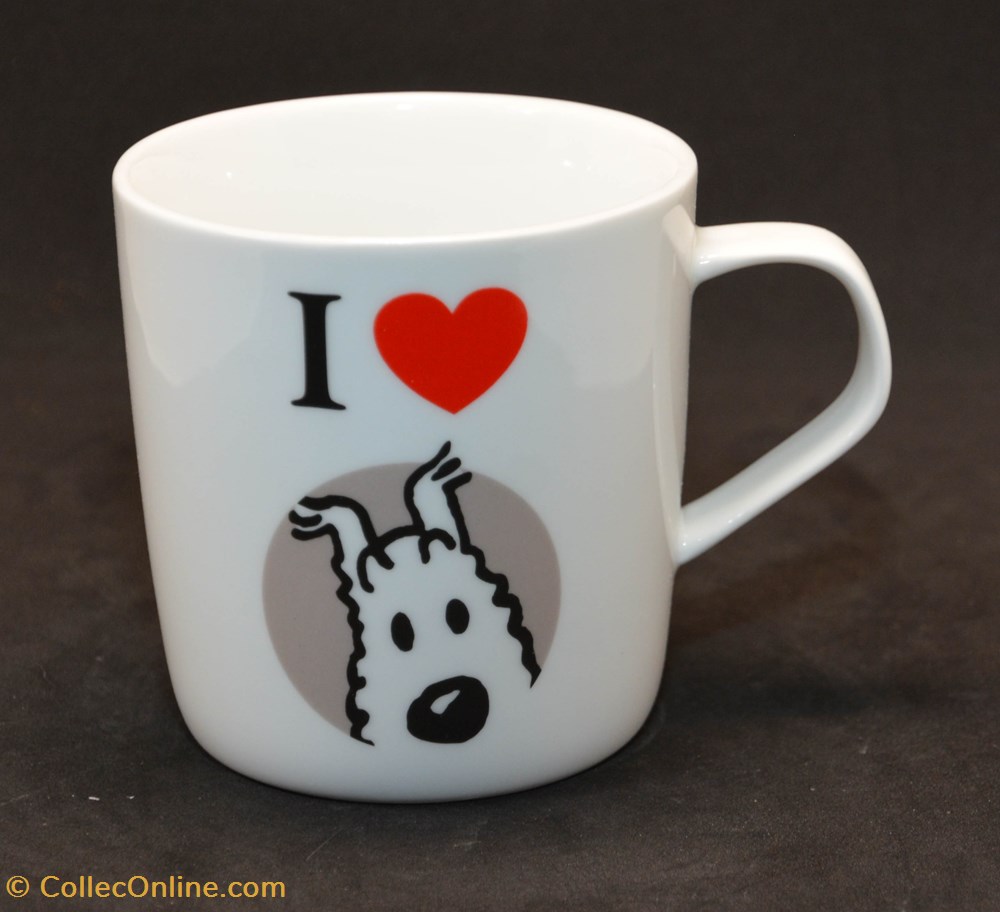 Série "I love" - Mug - Moulinsart - Milou de la table argenterie service the cafe tass serie i love mug moulinsart milou