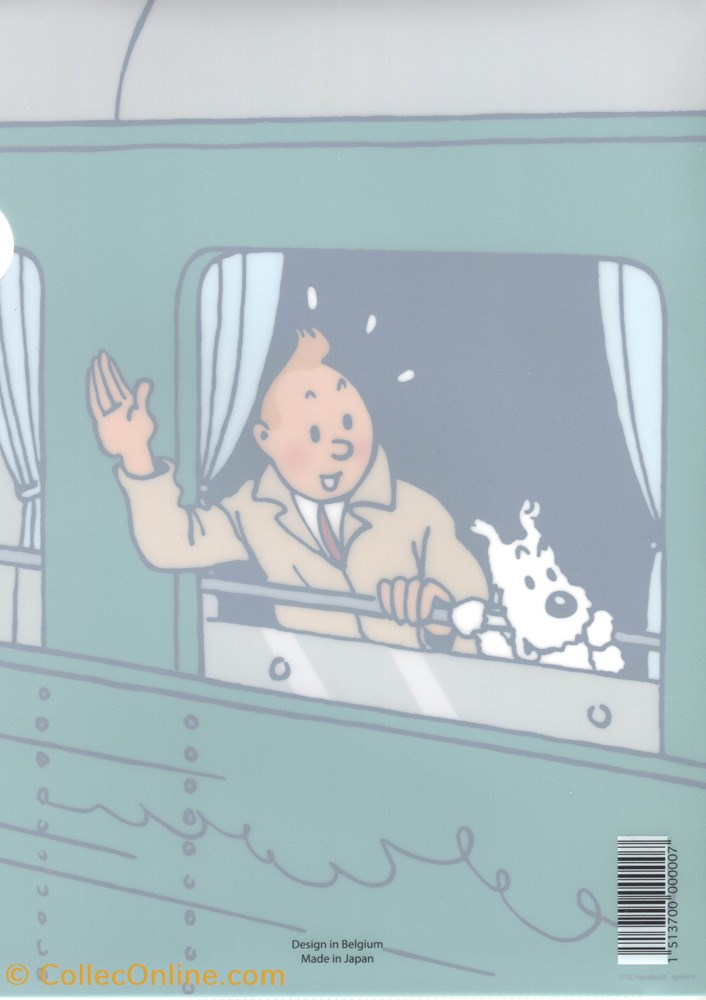 Pochette souple - Tintin et Milou en train vieux papier autre pochette souple tintin et milou en train