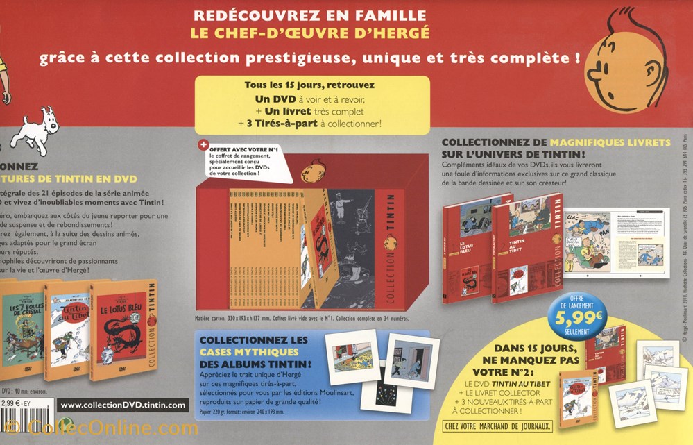 vieux papier ticket d entree hachette collection tintin 2010 presentation n 1