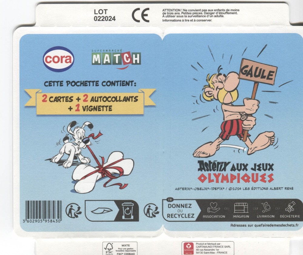 Cora - 2024 - Astérix aux jeux Olympiques - Pochette documents anciens publicites cora 2024 asterix aux jeux olympiques pochette