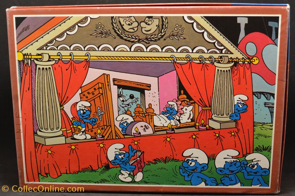 jeux de societe jouets casse tete puzzle schtroumpf ravensburger 1983 2x20 pieces le concert le theatre schtroumpf
