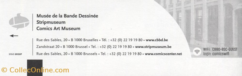 Musée de la BD - Bruxelles - Ticket 1 documents anciens tickets entree musee de la bd bruxelles ticket 1