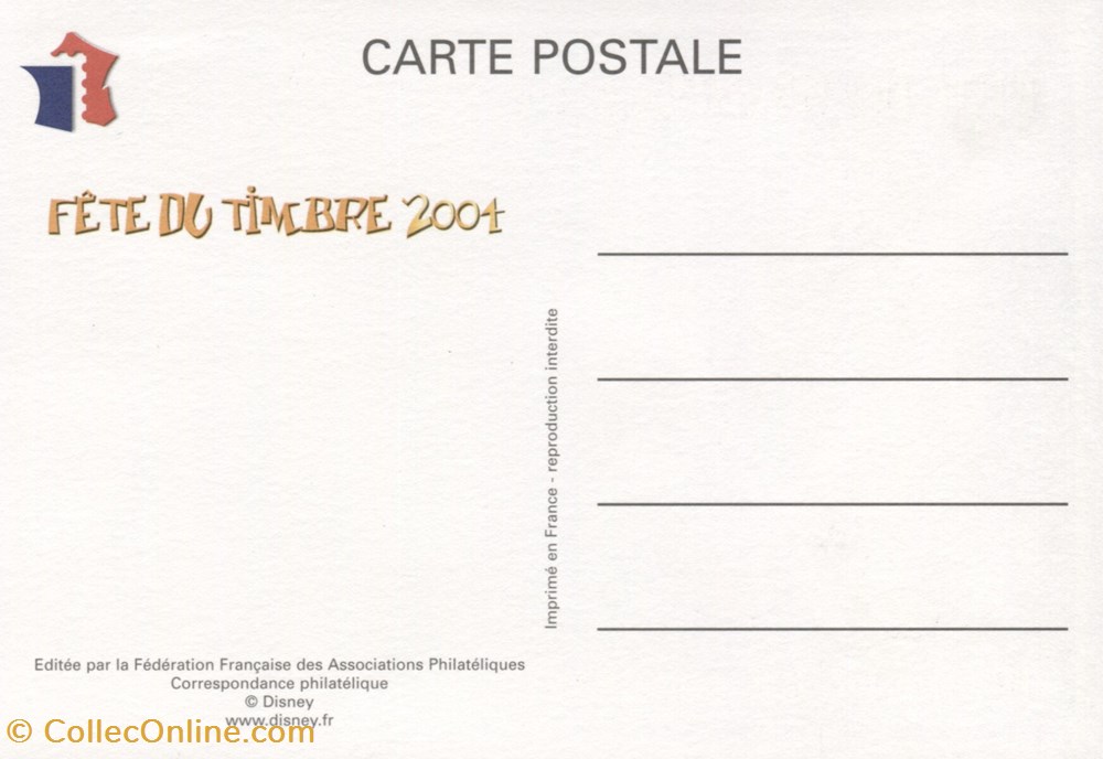 France - Carte - Cachet - 2004 - Fête du timbre Mickey france carte cachet 2004 fete du timbre mickey