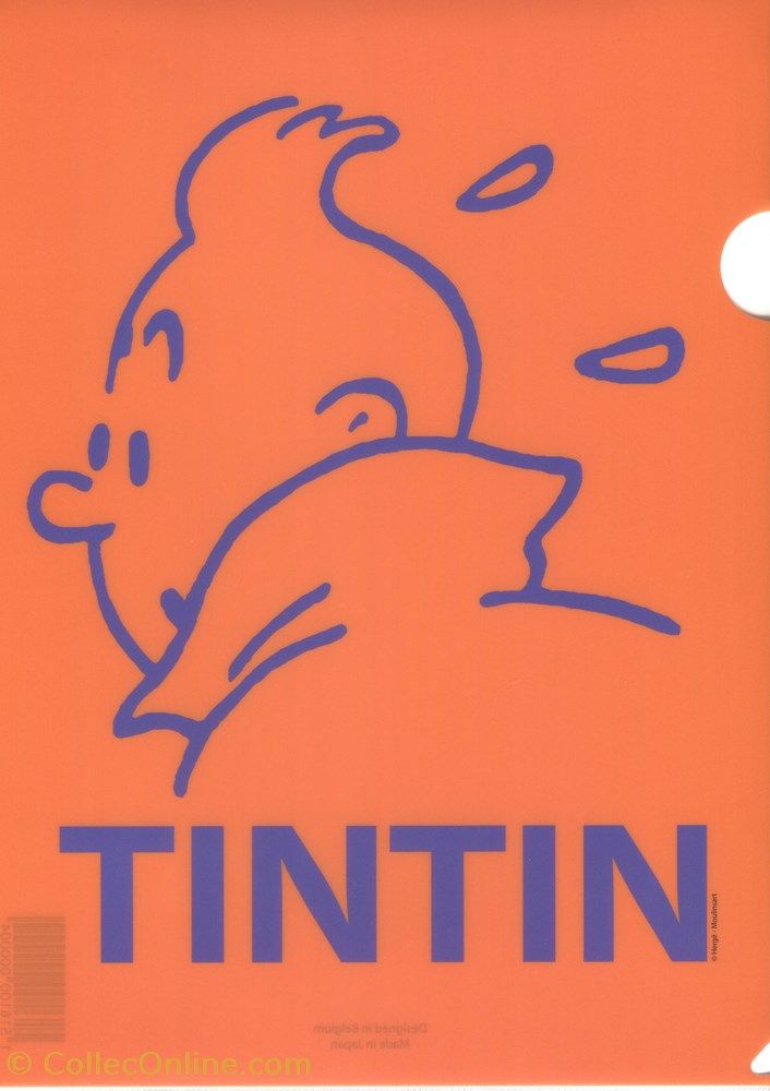 Pochette souple - Tintin profil orange vieux papier autre pochette souple tintin profil orange