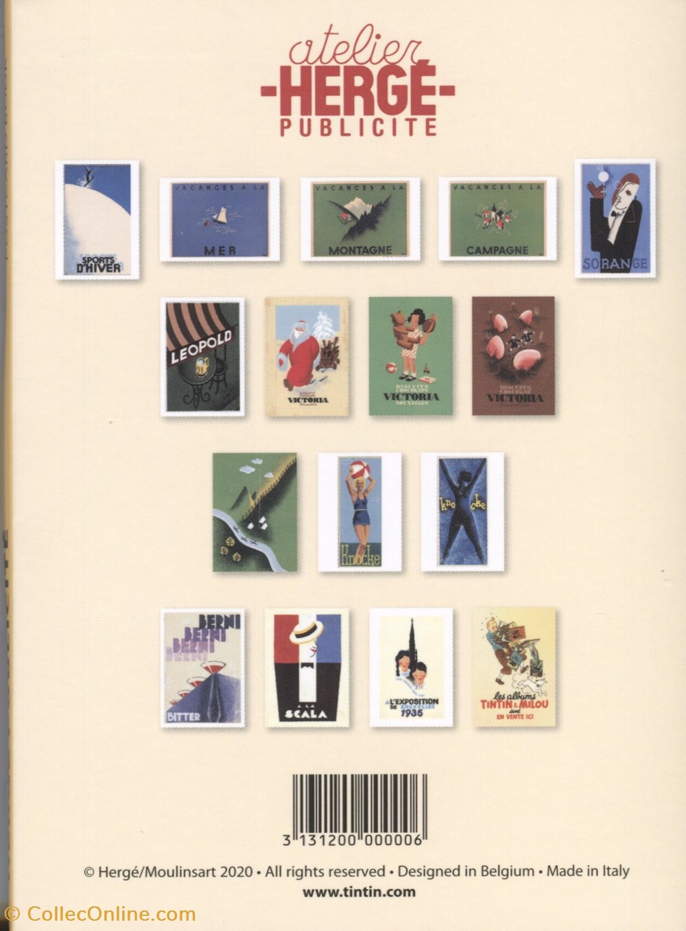 Carte - Moulinsart - 2020 - 10x15 - Ensemble de 16 cartes - Atelier Hergé publicité postales carte moulinsart 2020 10x15 ensemble de 16 cartes atelier herge publicite