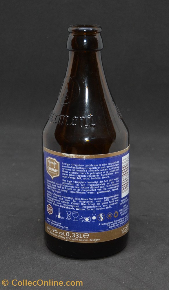 art de la table argenterie bistrot alimentation bouteille chimay 2017 brune be 9 33cl