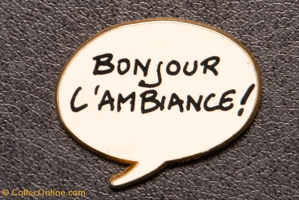 divers pin s badges corner bonjour ambiance