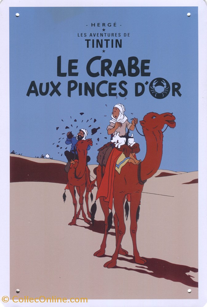 Plaque métal - Le crabe aux pinces d'or art antiquite emaillee plaque metal le crabe aux pinces or
