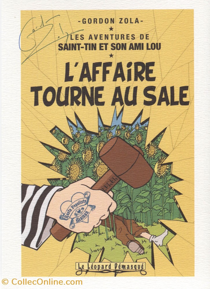 Ex-libris - Gordon Zola - 14x21 - L'affaire tourne au sale carte postale ex libris gordon zola 14x21 affaire tourne au sale