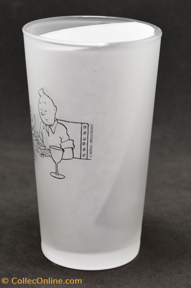 de la table argenterie verres moulinsart verre givre tintin et milou
