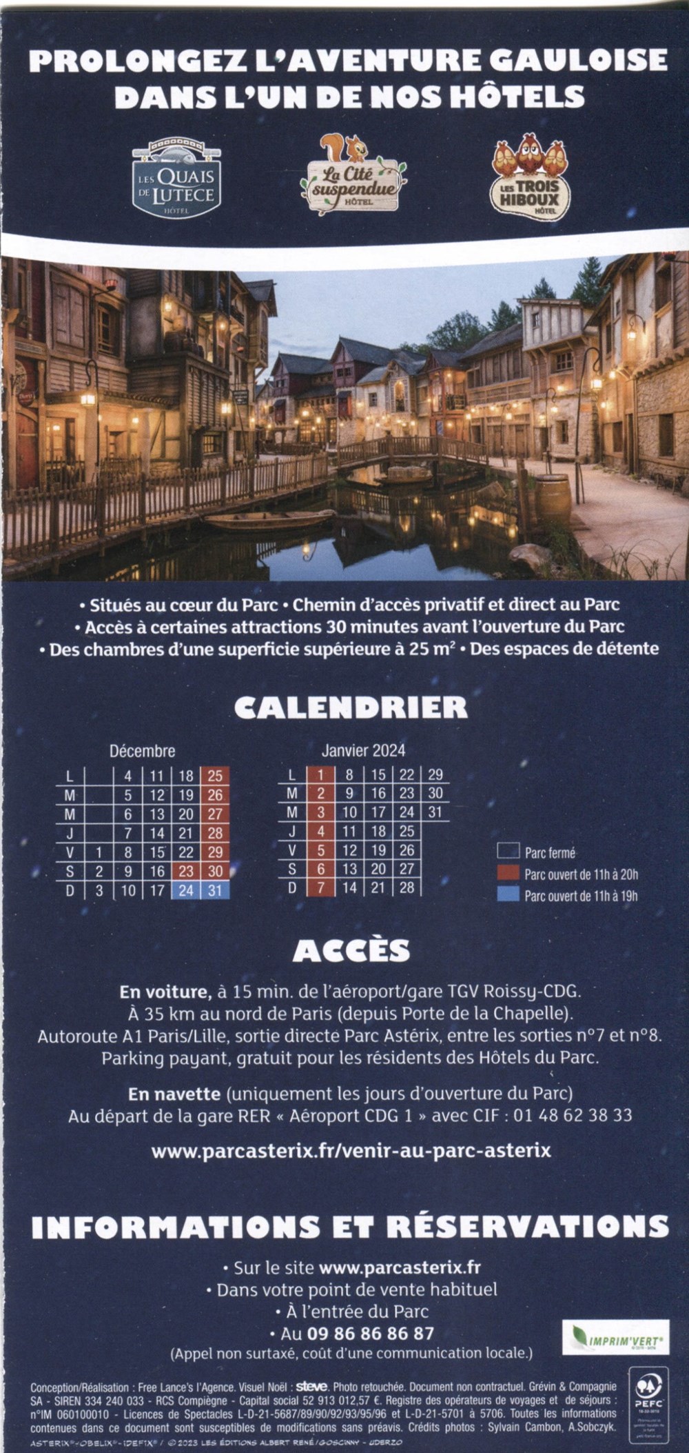 Brochure - Parc Astérix - Noël gaulois - 2023 documents anciens publicites brochure parc asterix noel gaulois 2023