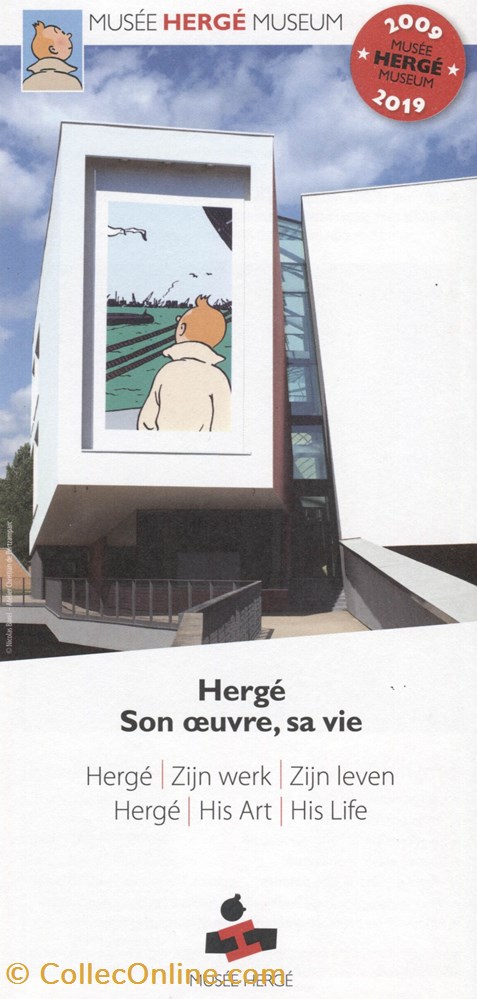 vieux papier ticket d entree musee herge brochure fr nl en