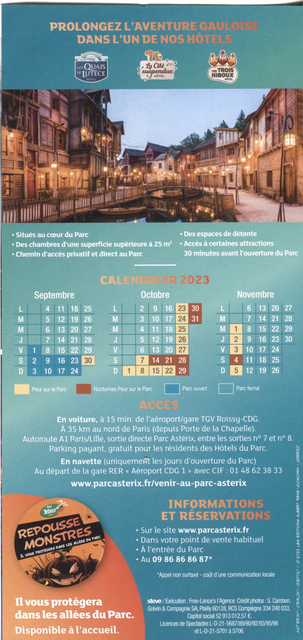Brochure - Parc Astérix - Peur sur le parc - 2023 documents anciens publicites brochure parc asterix peur sur le parc 2023