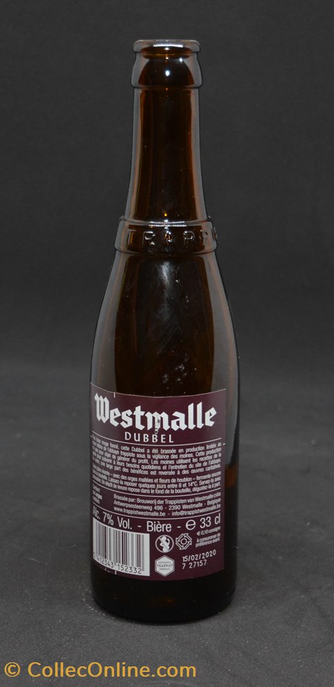 Westmalle double - Ambrée - BE - 7% - 33cl art de la table argenterie bistrot alimentation bouteille westmalle double ambree be 7 33cl
