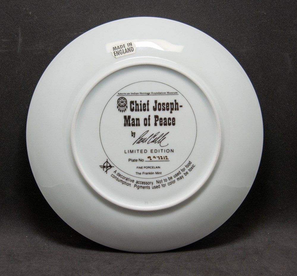 art de la table argenterie assiettes plats chief joseph man of peace