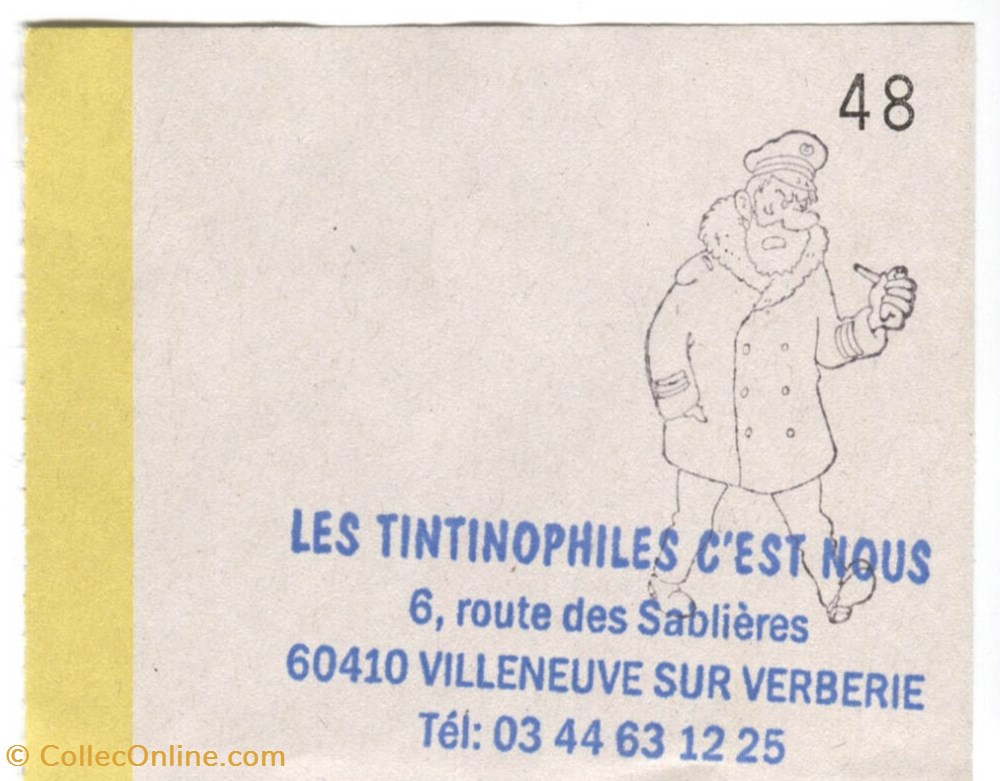 Journée Tintinophiles de Senlis - 2019 - Ticket vieux papier entree journee tintinophiles de senlis 2019 ticket