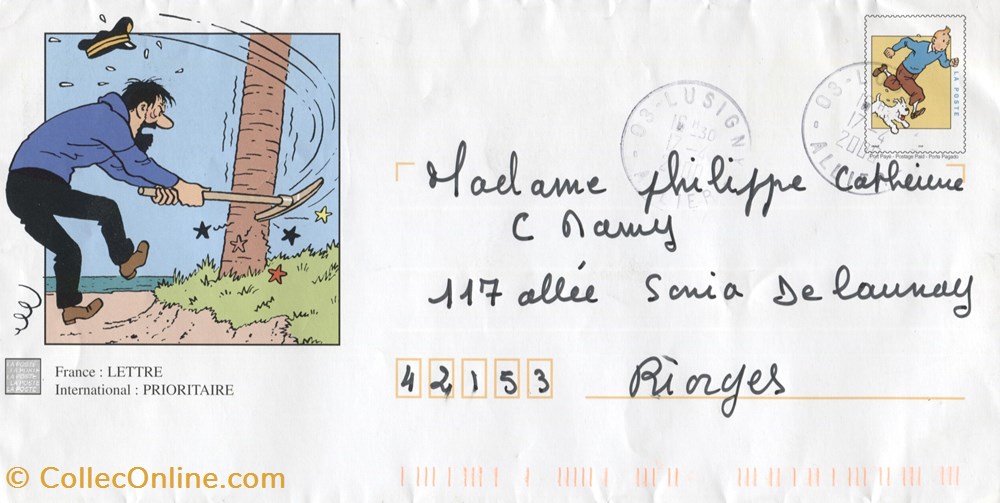 timbre france pap oblitere 2000 haddock