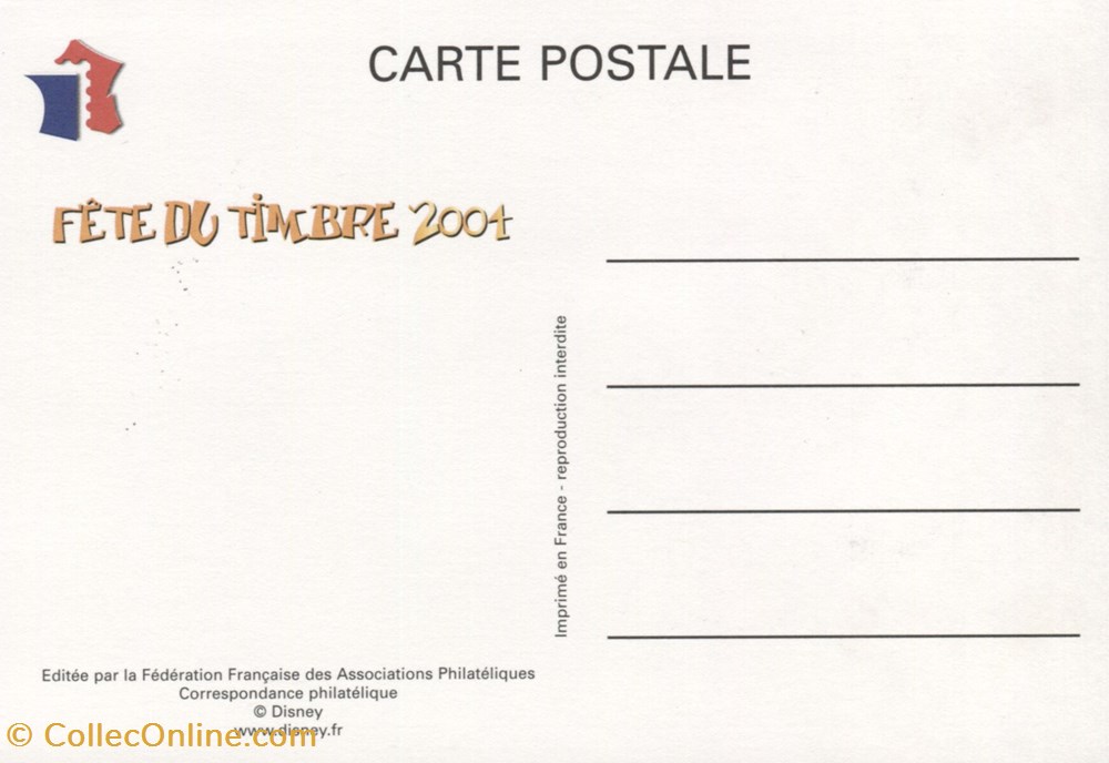 france carte cachet 2004 fete du timbre mickey
