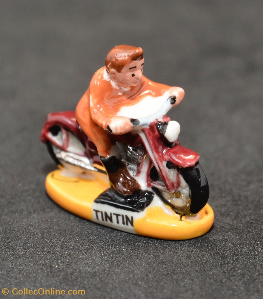 Série "Socle jaune" - Tintin à moto diver fefe serie socle jaune tintin a moto