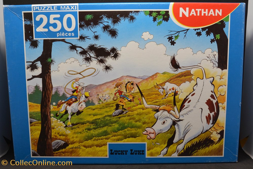 jeux de societe jouets casse tete puzzle lucky luke nathan 250 pieces 2001 les cow boys