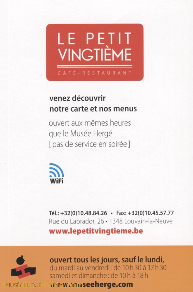 vieux papier ticket d entree musee herge le petit vingtieme flyer