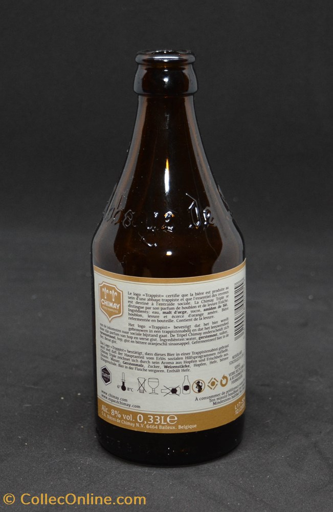 Chimay - Triple - BE - 8% - 33cl art de la table argenterie bistrot alimentation bouteille chimay triple be 8 33cl