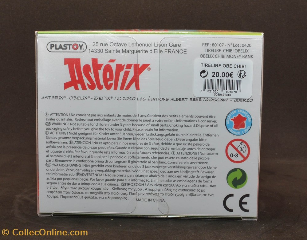Plastoy - 2020 - Tirelire chibi Obélix 4 figurines plastoy 2020 tirelire chibi obelix