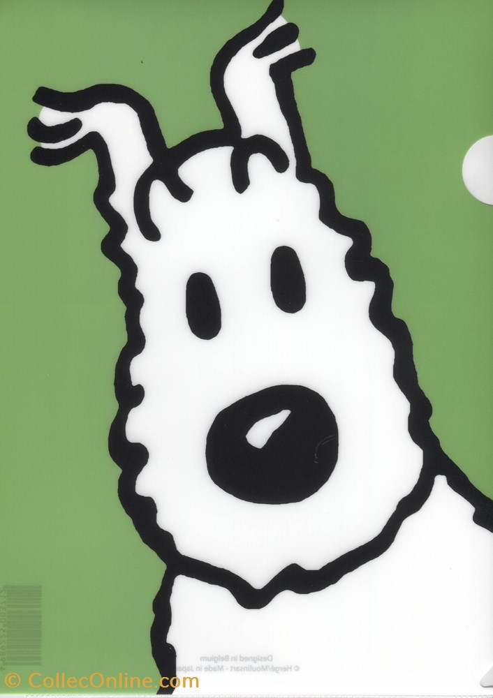 Pochette souple - Milou portrait vert vieux papier autre pochette souple milou portrait vert