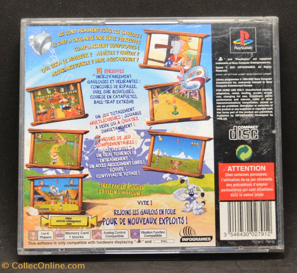 Jeux PS1 - 2001 - Astérix Maxi-Delirium societe jouets jeux ps1 2001 asterix maxi delirium