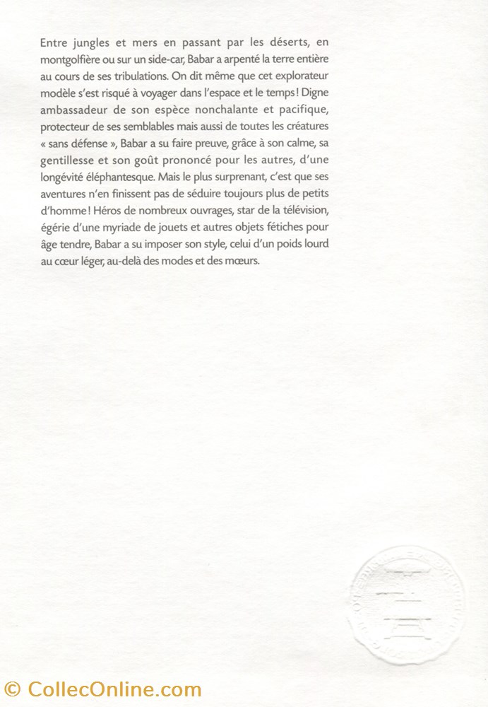 timbre france notice 1er jour neuf 2006 anniversaire babar