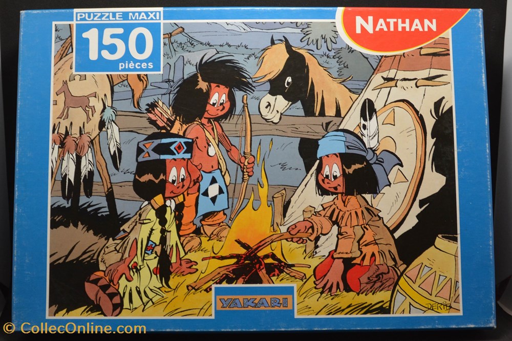 jeux de societe jouets casse tete puzzle yakari nathan 150 pieces 2001 yakari au utour du feu