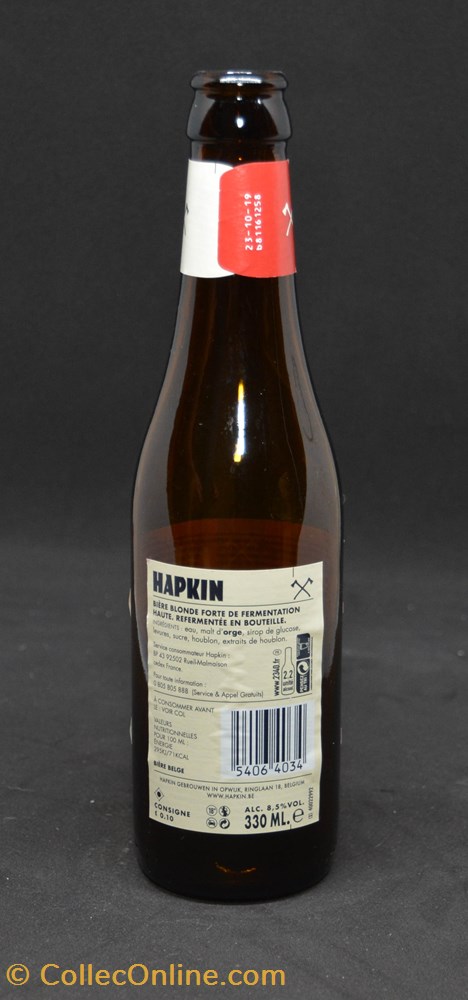 Hapkin - Blonde - BE - 8,5% - 33cl art la table argenterie bistrot alimentation bouteille hapkin blonde be 8 5 33cl