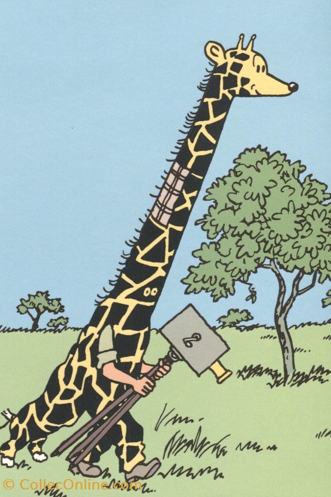 postale carte casterman 10x15 1993 tintin au congo