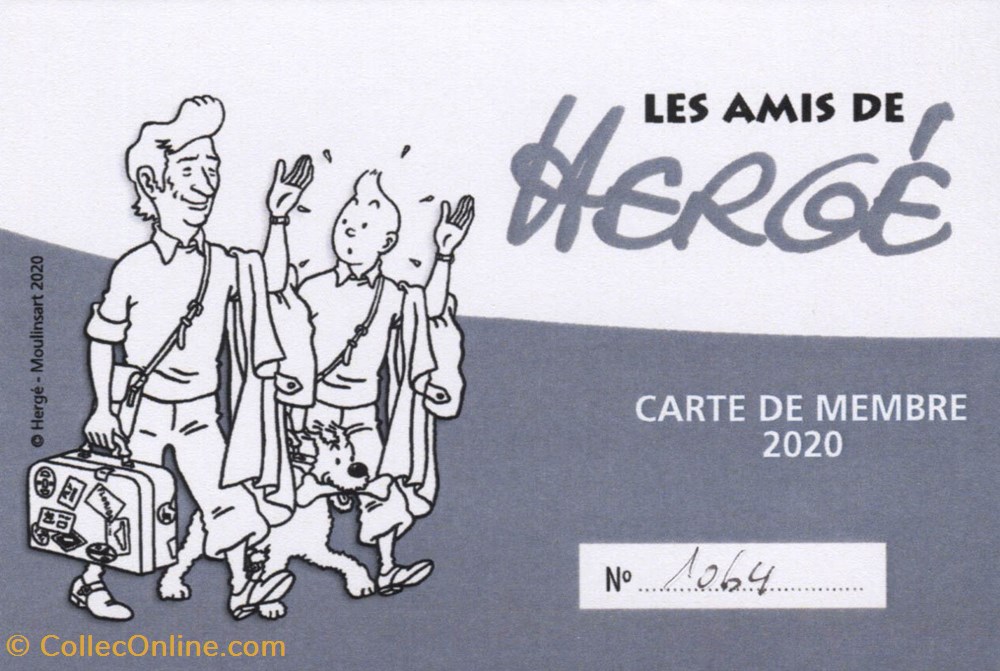 Les amis d'Hergé - Carte de membre - 2020 documents anciens tickets entree les amis herge carte de membre 2020