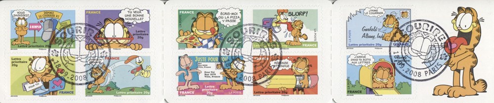timbres france 1er bloc neuf 2008 20g garfield sourires