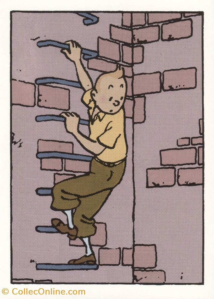 postale carte moulinsart 12x17 double enveloppe tintin cd004