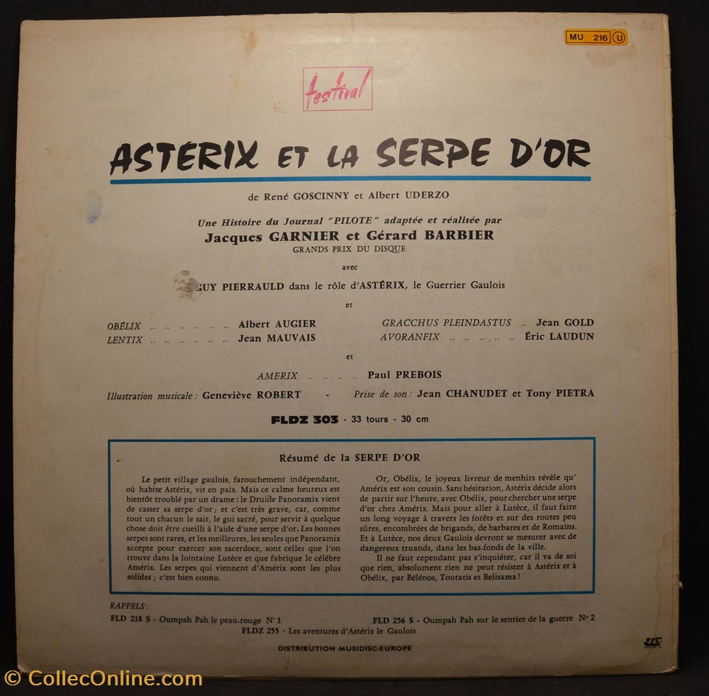 Vinyl - 33t - Astérix et la serpe d'or divers film dvd blu ray vinyl 33t asterix et la serpe or