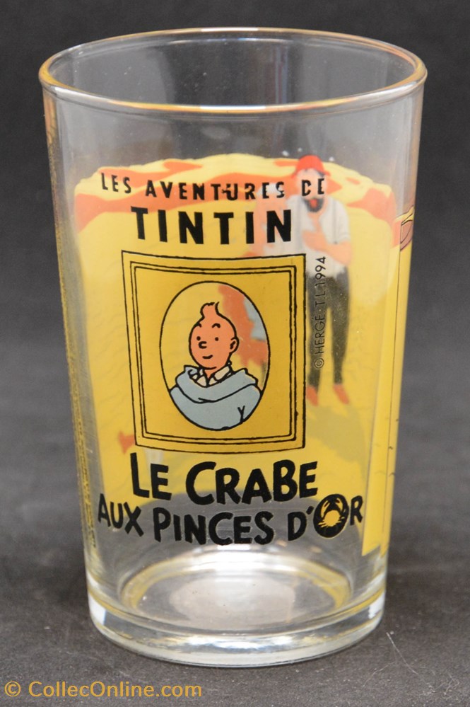 1994 - Amora - Série 4 - Le crabe aux pinces d'or - Variante bleu clair - Petit art de table argenterie verres 1994 amora serie 4 le crabe aux pinces or variante bleu clair petit