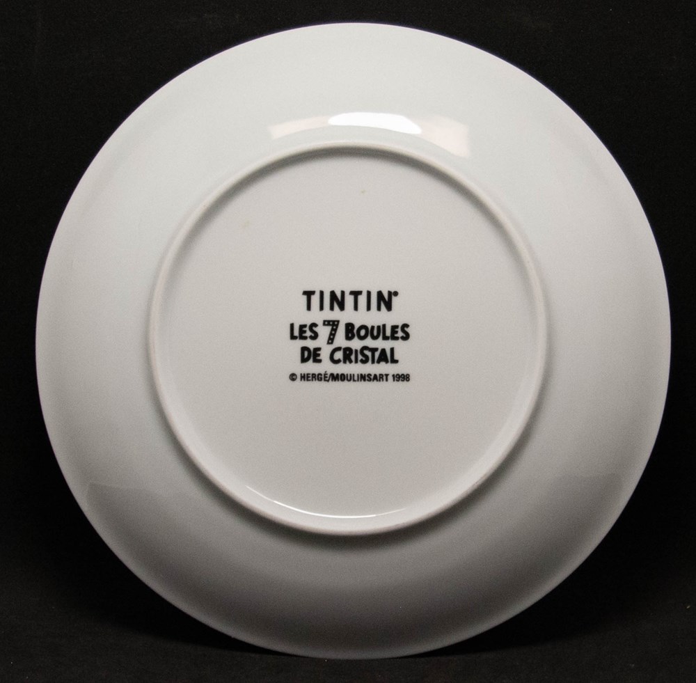 la table argenterie assiettes plats moulinsart 1998 les 7 boules de cristal assiette a dessert tintin et haddock