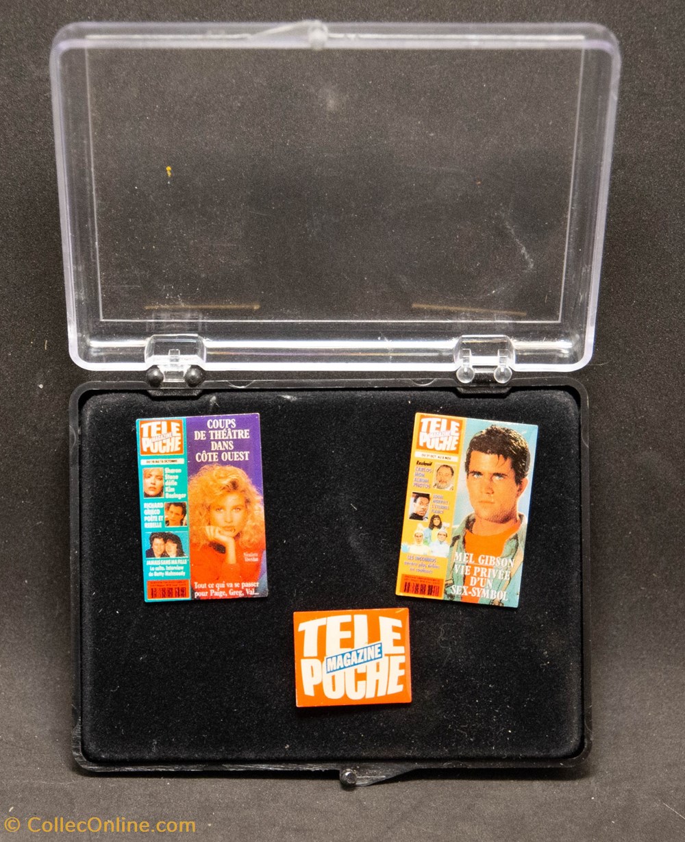 divers pin s badges tele poche logo